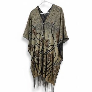 Vintage Kimono Style Beach Wrap Duster w Fringe $ Sparkle
